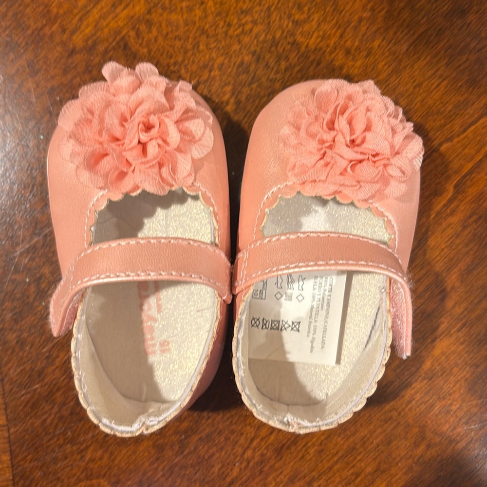 Mayoral pink flower baby girl shoes size 0